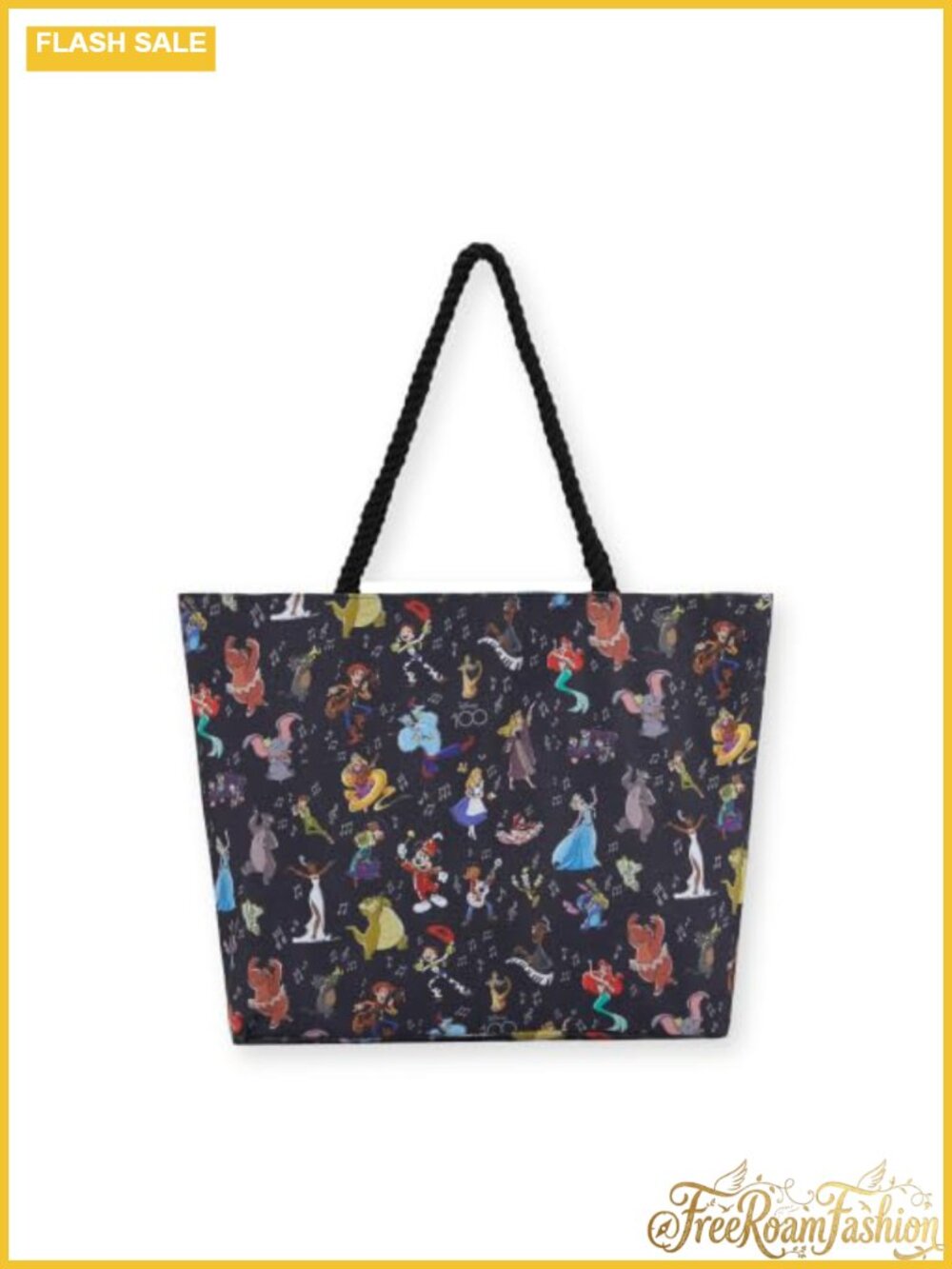 Disney Canvas Tote Bag Minnie Mickey Stitch Large Travel Shoulder Bag